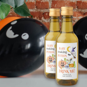 Étiquettes Pour Bouteilles De Vin Potion de fabrication de bébé Halloween Baby Showe