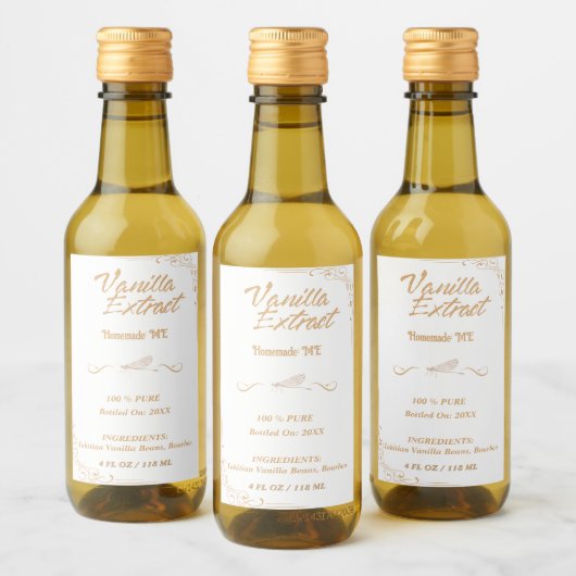 Étiquettes Pour Bouteilles De Vin Rectangle d'extraction de vanille personnalisé mai (Bouteilles)