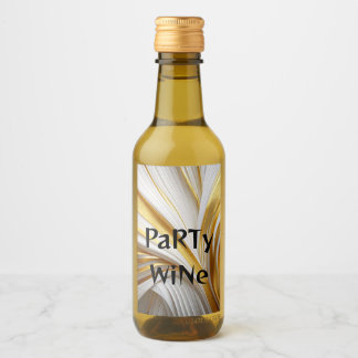 Étiquettes Pour Bouteilles De Vin Retro d'or blanc