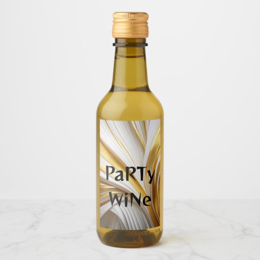 Étiquettes Pour Bouteilles De Vin Retro d'or blanc (Devant)