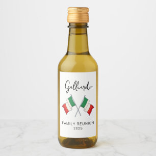 Étiquettes Pour Bouteilles De Vin Réunion de famille au drapeau italien