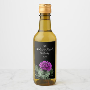 Étiquettes Pour Bouteilles De Vin Réunion de famille du chardon écossais
