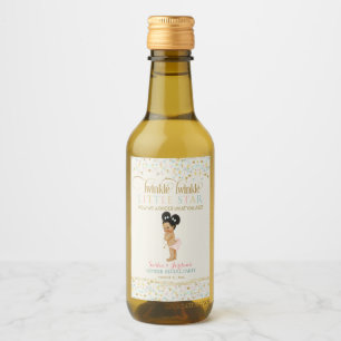 Étiquettes Pour Bouteilles De Vin Révélation du sexe de bébé Fille de Twinkle Little