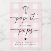 Étiquettes Pour Bouteilles De Vin Rose En vichy Parapluie Pop-Le Quand Elle Pop (Étiquettes simples)