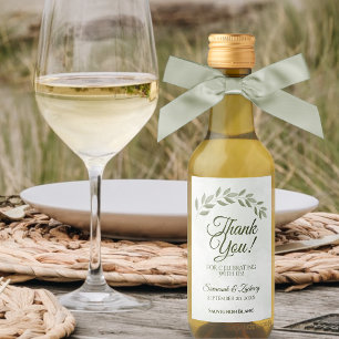Étiquettes Pour Bouteilles De Vin Russe Sage Vert Feuille Mariage Merci Mini