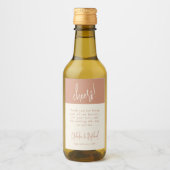 Étiquettes Pour Bouteilles De Vin Salutations Script Terracotta Merci Mariage Faveur (Devant)