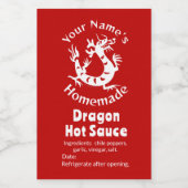 Étiquettes Pour Bouteilles De Vin Sauce Chaud Maison Pepper Chinois Dragon (Étiquettes simples)
