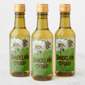Étiquettes Pour Bouteilles De Vin Sirop Dandelion deux fleurs ensemble (Bouteilles)
