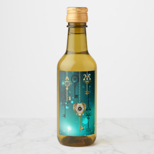 Étiquettes Pour Bouteilles De Vin Skeleton Keys on Green Background