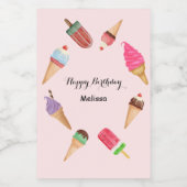 Étiquettes Pour Bouteilles De Vin Sucette glacée rose à la fête au bord de la piscin (Étiquettes simples)