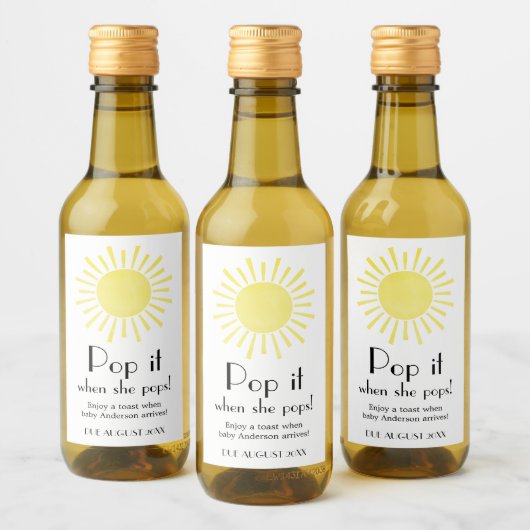 Étiquettes Pour Bouteilles De Vin Sunshine Pop it quand elle Pop Wine Lab (Bouteilles)