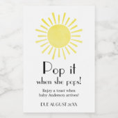 Étiquettes Pour Bouteilles De Vin Sunshine Pop it quand elle Pop Wine Lab (Étiquettes simples)