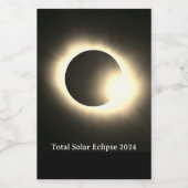 Étiquettes Pour Bouteilles De Vin Total éclipse solaire 2024 (Étiquettes simples)
