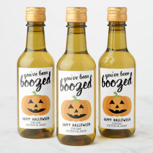 Étiquettes Pour Bouteilles De Vin Vous avez été boosté - Citrouille Halloween Party