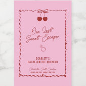 Étiquettes Pour Bouteilles De Vin Week-end de Demoiselle d'Honneur Cerise Rose et Ro