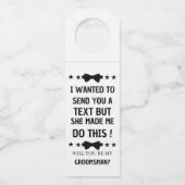 Étiquettes Pour Bouteilles Demande originale aux garçons d'honneur | Demande (Devant)