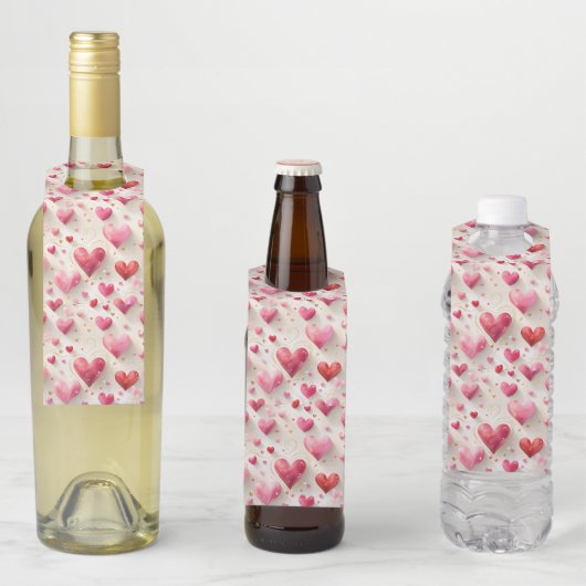 Étiquettes Pour Bouteilles Des cœurs comme le nôtre (En situation)