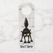 Étiquettes Pour Bouteilles Dessin de Funny Fierce Black Cat (Devant)