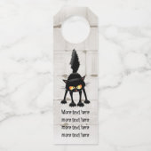 Étiquettes Pour Bouteilles Dessin de Funny Fierce Black Cat (Dos)