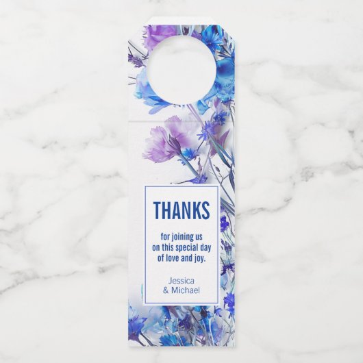 Étiquettes Pour Bouteilles 💍 Douces rêves de bleuet (Devant)