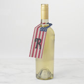 Étiquettes Pour Bouteilles Drapeau américain patriotique américain Monogramme (Incliné)