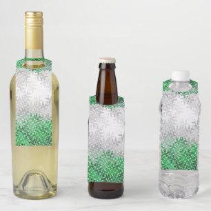 Étiquettes Pour Bouteilles Drapeau de fierté grisromantique abstrait ondulé t