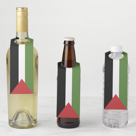 Étiquettes Pour Bouteilles drapeau de la Palestine (En situation)