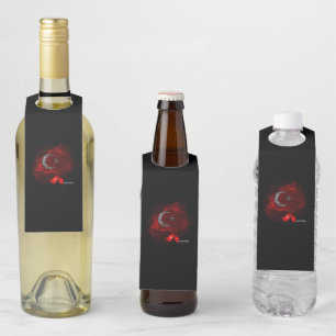 Étiquettes Pour Bouteilles Drapeau de la Turquie