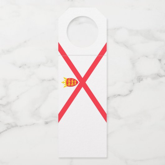 Étiquettes Pour Bouteilles Drapeau de l'île de Jersey (Devant)