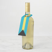 Étiquettes Pour Bouteilles Drapeau des Bahamas (Incliné)