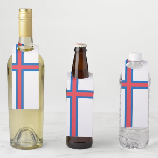 Étiquettes Pour Bouteilles Drapeau des îles Féroé (En situation)