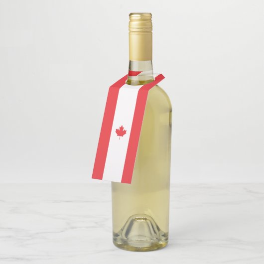Étiquettes Pour Bouteilles Drapeau du Canada (Incliné)