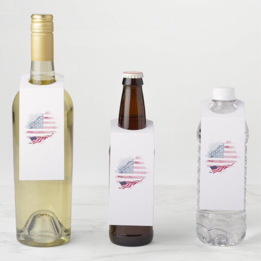 Étiquettes Pour Bouteilles Drapeau USA (En situation)