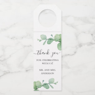 Étiquettes Pour Bouteilles Eau-couleur eucalyptus. Un mariage élégant merci