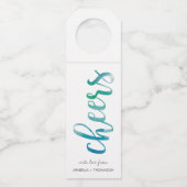 Étiquettes Pour Bouteilles Écriture manuscrite de l'aquarelle Aqua (Devant)