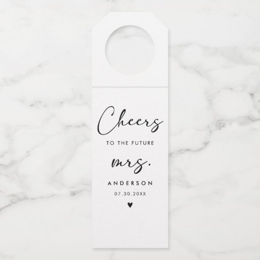 Étiquettes Pour Bouteilles Écriture Noire Moderne Script À La Voix Futur Mme. (Devant)