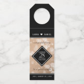 Étiquettes Pour Bouteilles Élégant 28ème anniversaire de Mariage de lin (Dos)