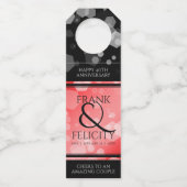 Étiquettes Pour Bouteilles Élégant 40e 80e Anniversaire de Mariage Rubis (Dos)