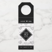 Étiquettes Pour Bouteilles Élégant 60e anniversaire de mariage diamant (Dos)