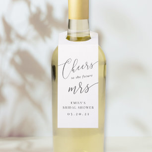 Étiquettes Pour Bouteilles Élégant avenir de la calligraphie Mme Fête des mar