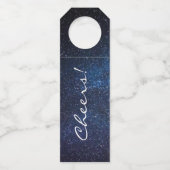 Étiquettes Pour Bouteilles Elégant bleu Milkyway Galaxy Texture (Devant)