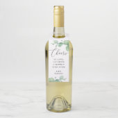 Étiquettes Pour Bouteilles Elegant Eucalyptus Wedding | Cheers To Love Favor (Sur bouteille)