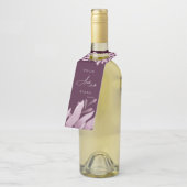 Étiquettes Pour Bouteilles Élégant Mariage à grandes feuilles de Bourgogne (Incliné)