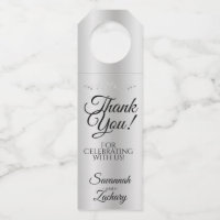 Élégant Merci Mariage en fibre de dégradé argenté