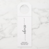 Étiquettes Pour Bouteilles Élégant minimal script noir pour fête Cheers (Devant)