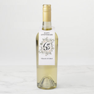 Étiquettes Pour Bouteilles Élégant Pastel 65e ANNIVERSAIRE