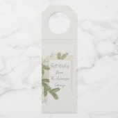 Étiquettes Pour Bouteilles Elegantes fougères personnalisées pour Noël d'entr (Devant)