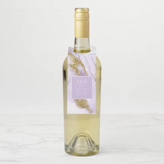 Étiquettes Pour Bouteilles Encre Luxe Lavande Abstrait ID990 (Sur bouteille)