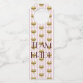 Étiquettes Pour Bouteilles Équipe Mariée Amour Rose Fête de Mariage (Devant)