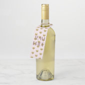 Étiquettes Pour Bouteilles Équipe Mariée Amour Rose Fête de Mariage (Incliné)